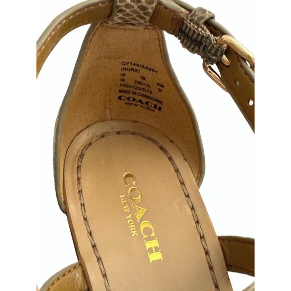 Coach Ingrid Snake print Wedge Sandals -NIB! - Picture 5 of 10